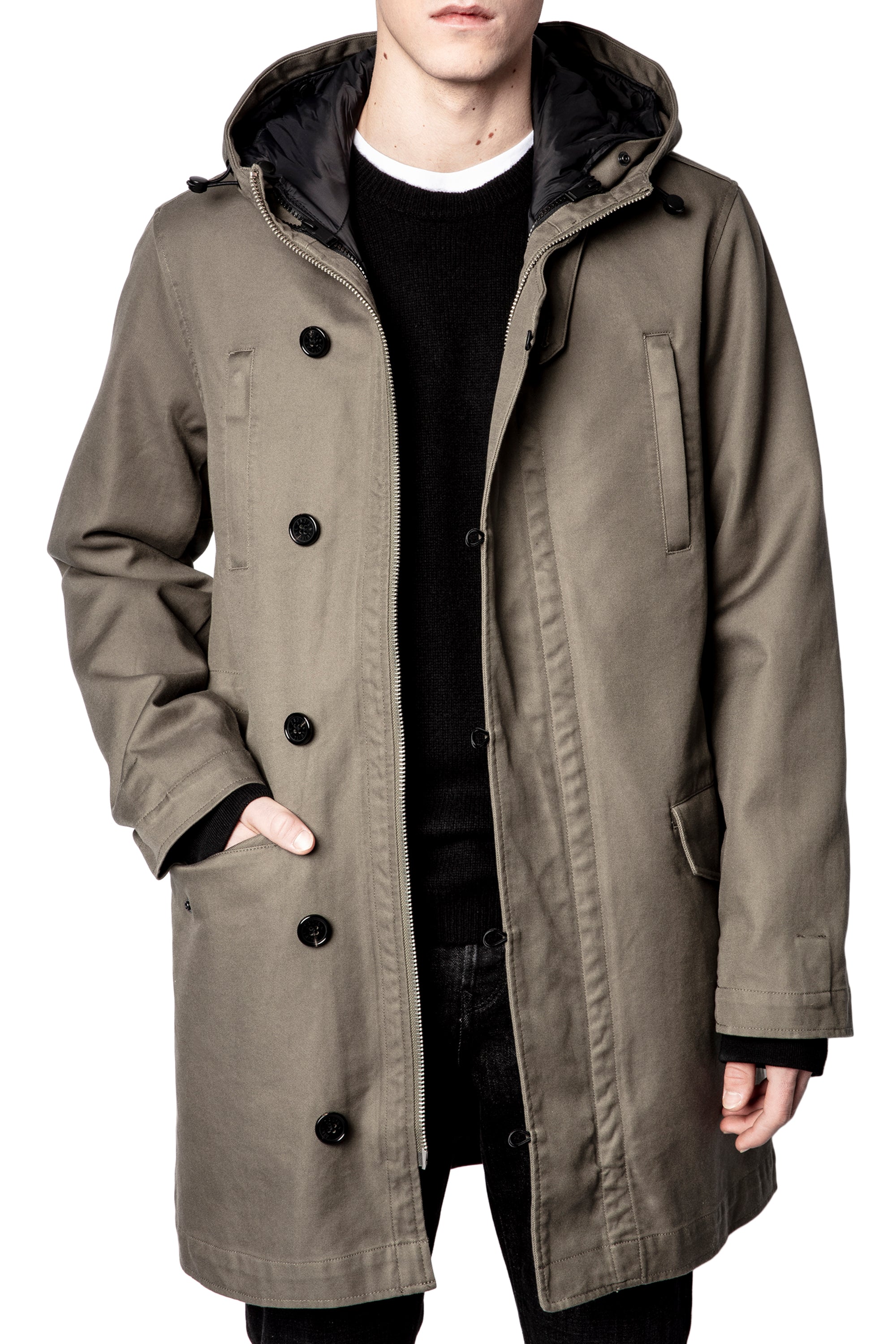 Parka Kim Amo en lin - Kaki Clair
