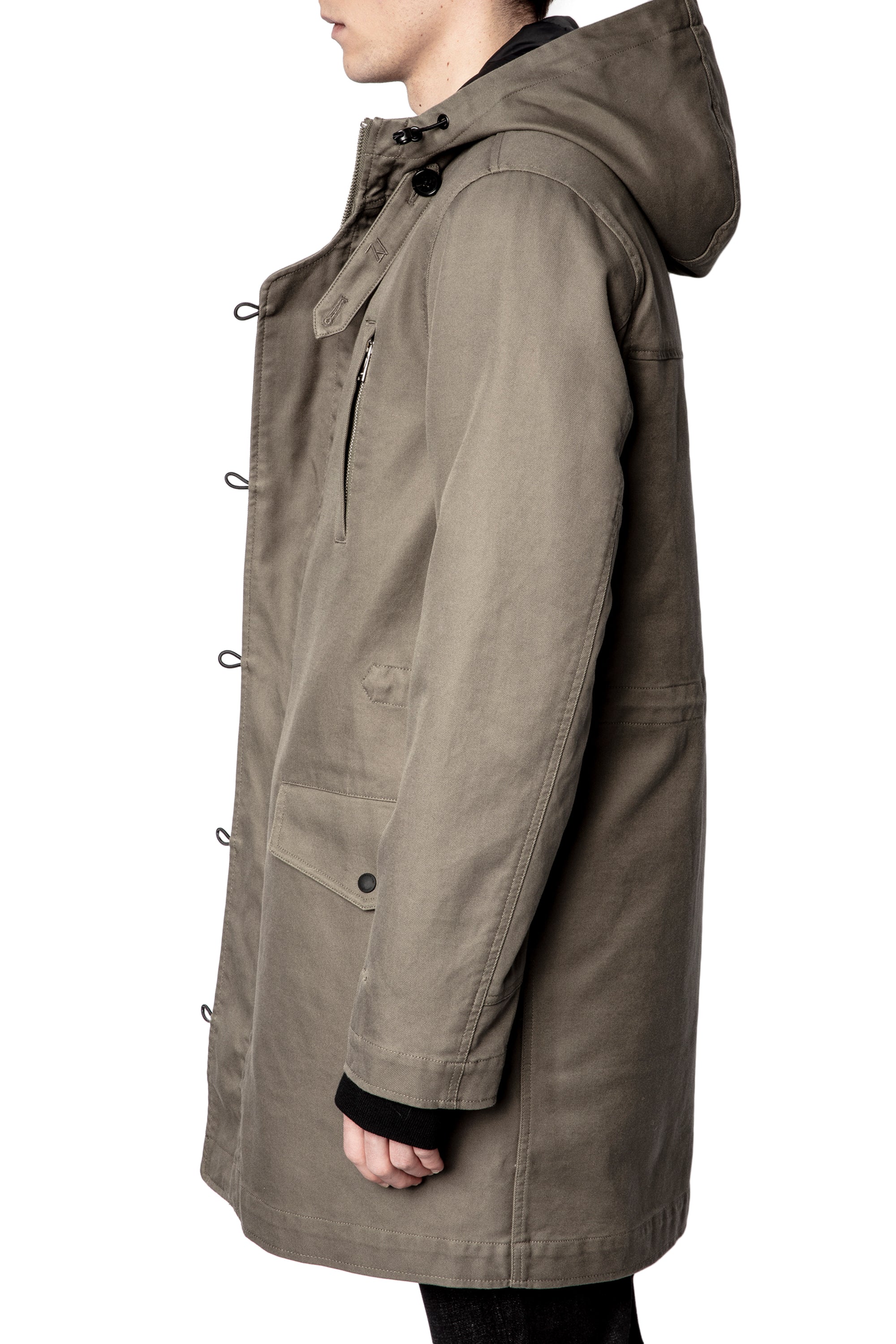 Parka Kim Amo en lin - Kaki Clair