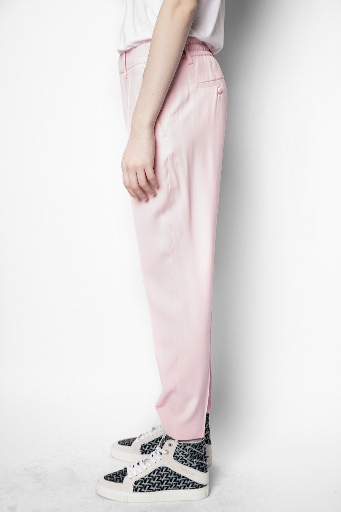 Panda Crepe Pants - Pink