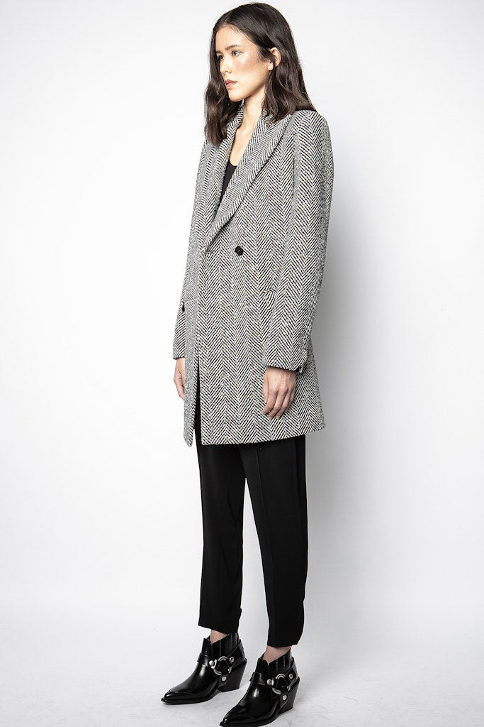 ZHORS LIGNE NOIR MARCO CHEVRON MANTEAU