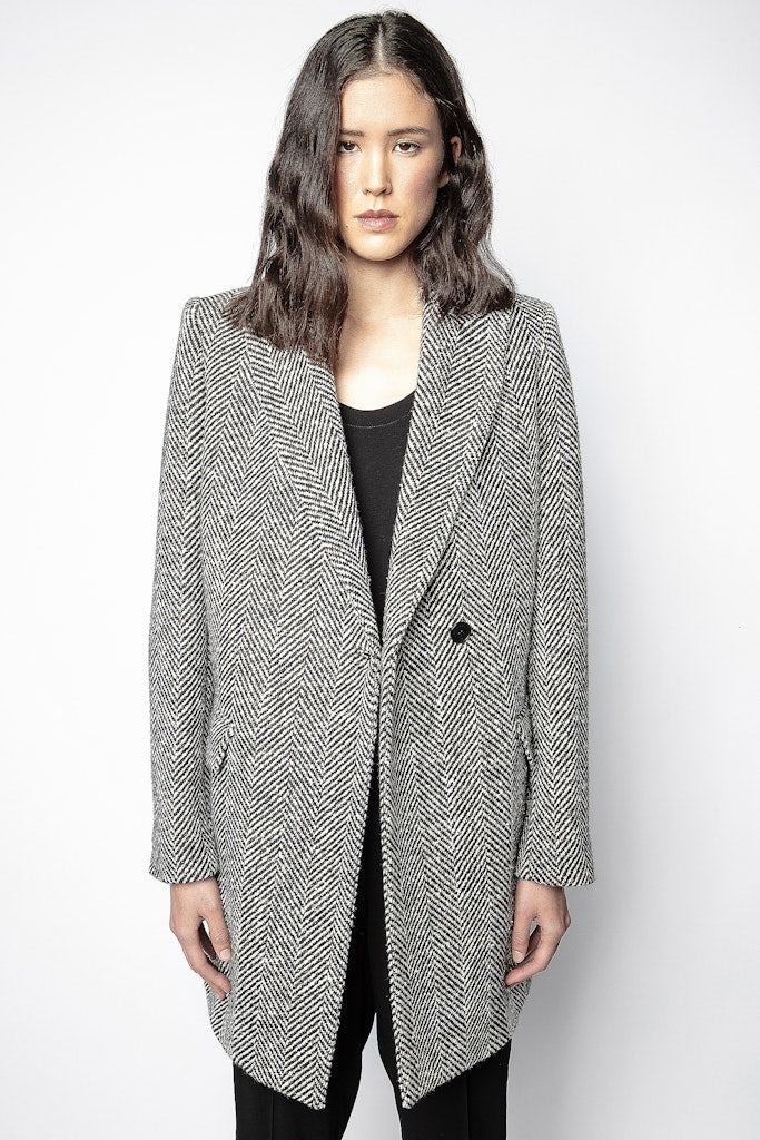 ZHORS LIGNE NOIR MARCO CHEVRON MANTEAU