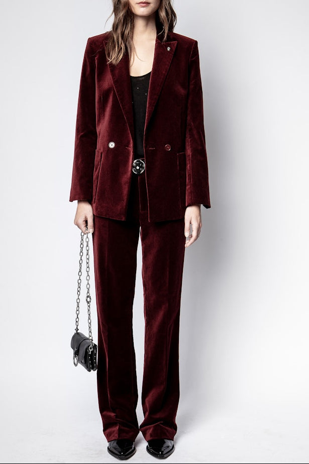 Pistol velour trousers - Bordeaux