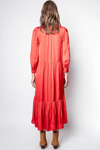 Robe Roland en satin - Coquelicot