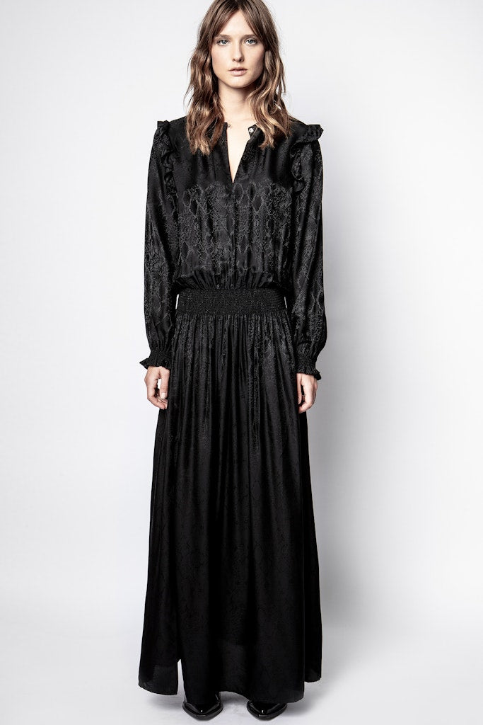 Robe Roar Jac Python en soie mélangée - Noir