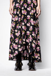 Robe en soie Risty Peonies - Black
