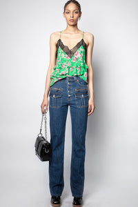 ZHORS LIGNE VERT CHARLIE PRINT ROSES CARACO