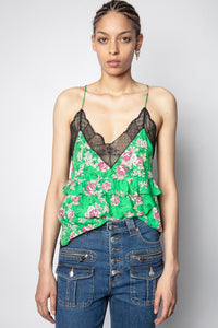 ZHORS LIGNE VERT CHARLIE PRINT ROSES CARACO