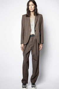 Veste Venom Carreaux en laine - Marron