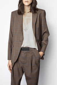 Veste Venom Carreaux en laine - Marron