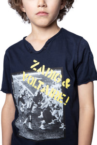 T-shirt Boxer en soie - Bleu