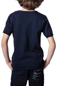 T-shirt Boxer en soie - Bleu