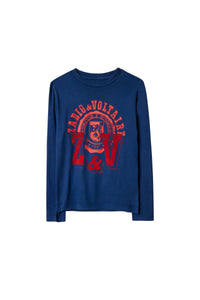 T-shirt Kita en cachemire - Bleu