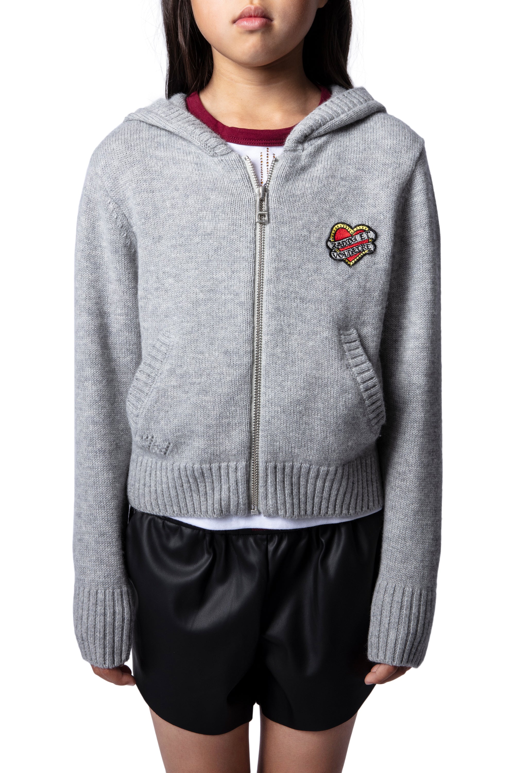 Sweat-shirt Mae à capuche en lin - Gris