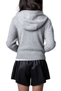 Sweat-shirt Mae à capuche en lin - Gris