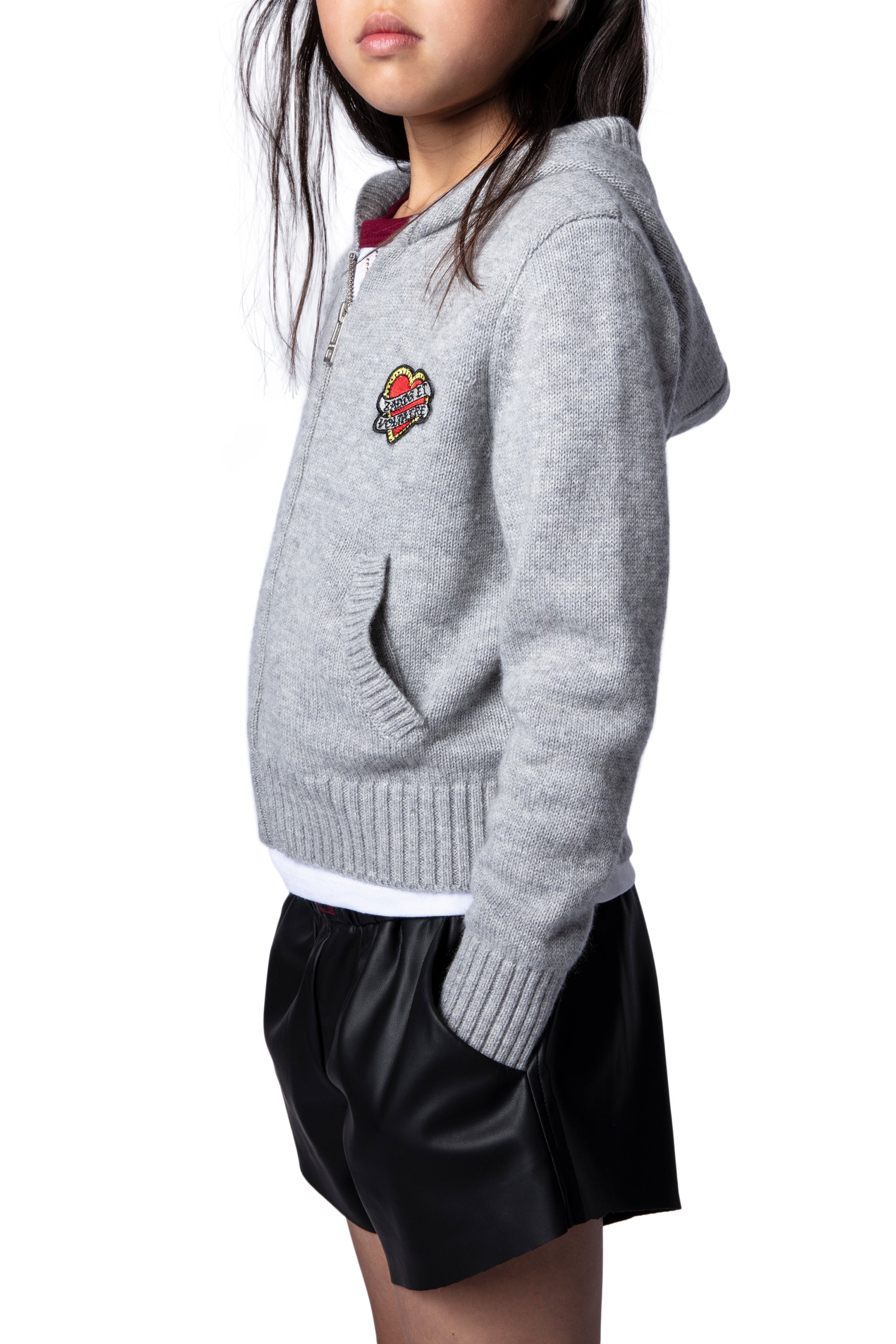 Sweat-shirt Mae à capuche en lin - Gris