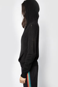 Cardigan Cassy Destroy en cachemire - Noir