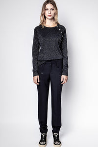 Pull Reglis Lurex en laine - Encre