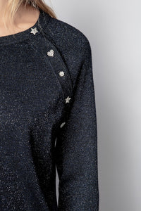 Pull Reglis Lurex en laine - Encre