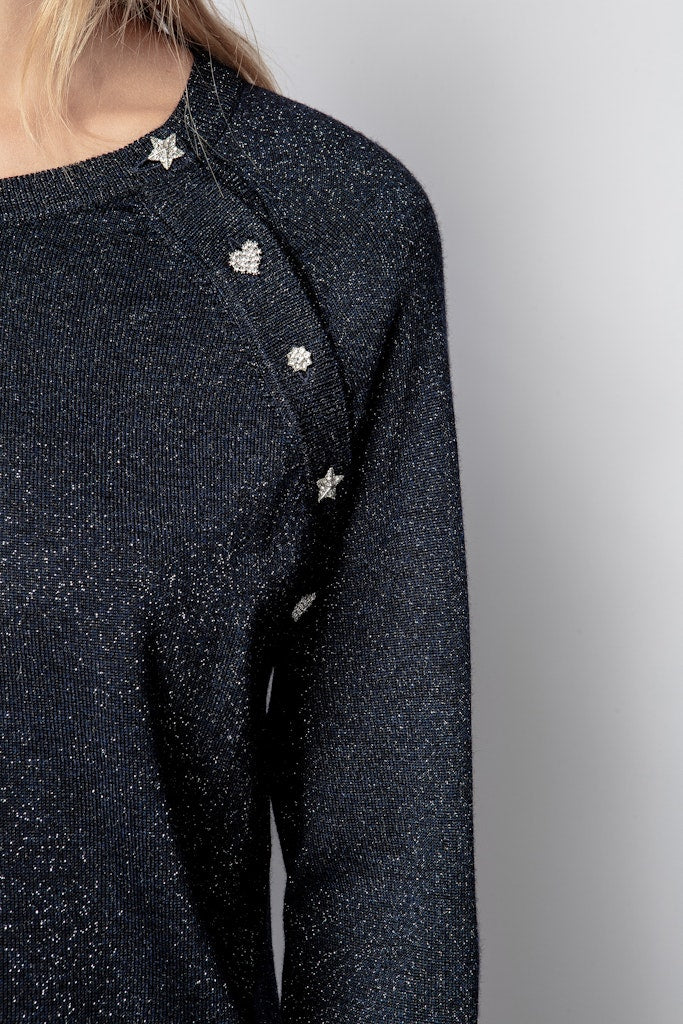 Pull Reglis Lurex en laine - Encre