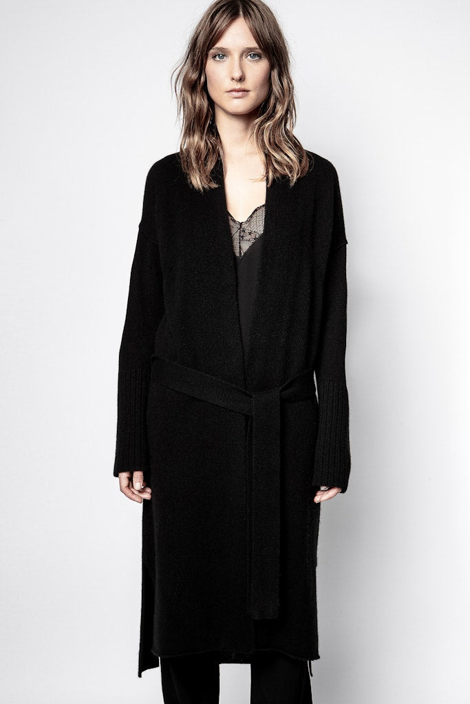 ZHORS LINE BLACK ROSANY C CASHMERE COAT