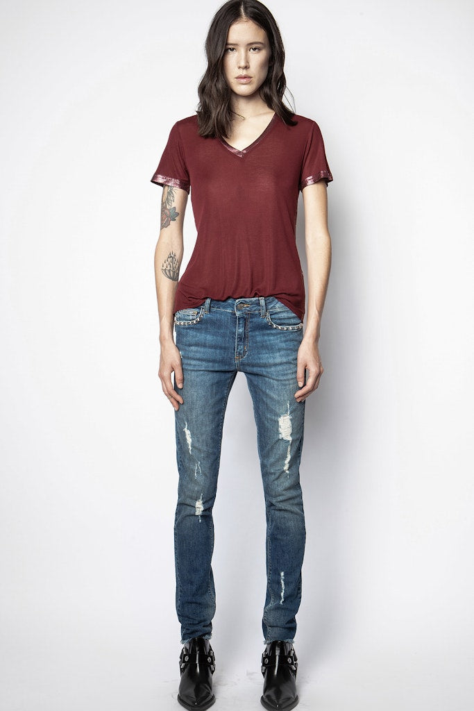 Atia Foil T-shirt - Bordeaux