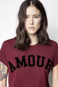 ZHORS LIGNE BORDEAUX WALK AMOUR CHINE OVERDYED T-SH