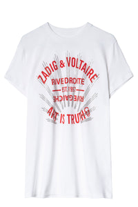 ZHORS LIGNE BLANC ZOE BLASON STRASS T-SHIRT COTO