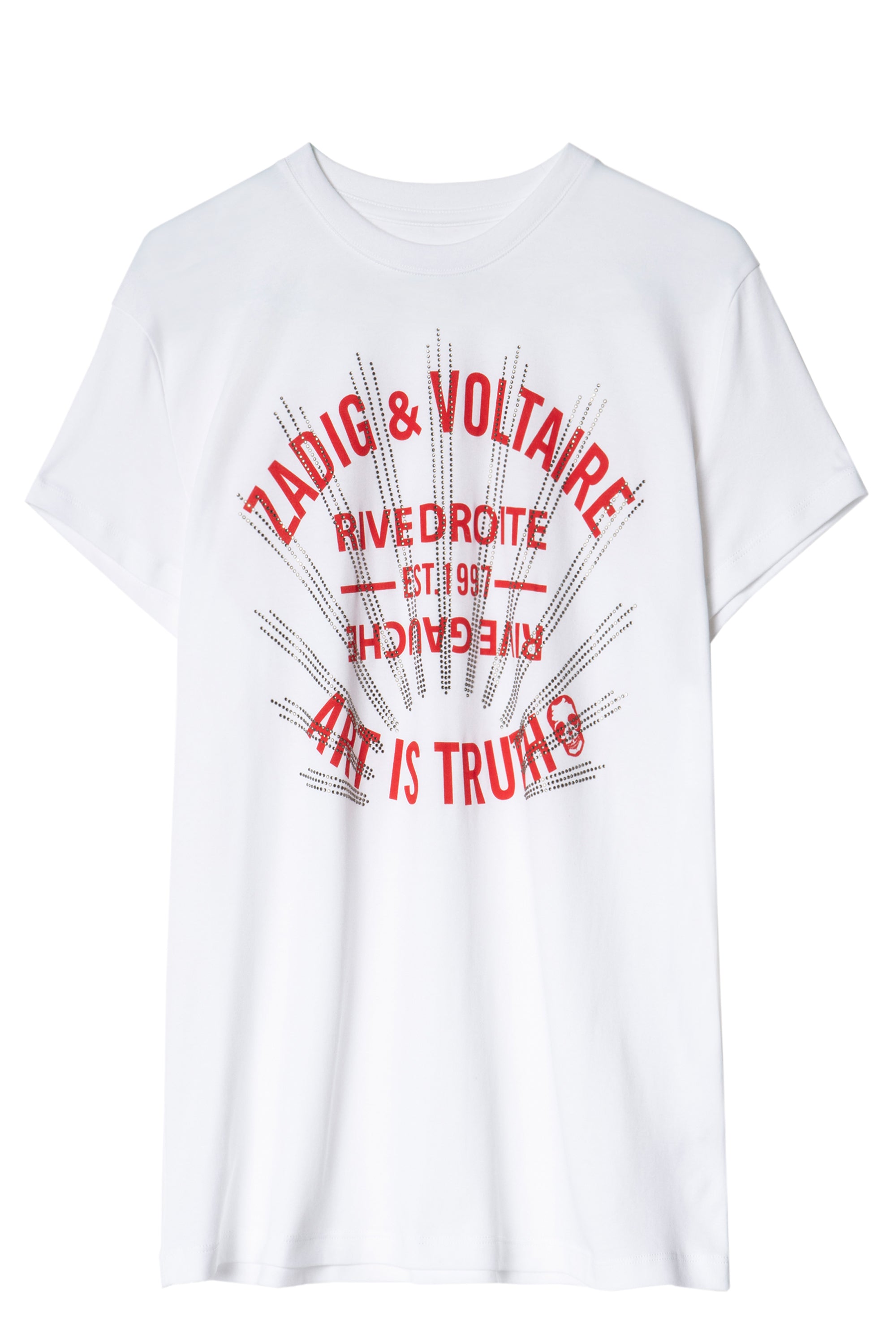 ZHORS LIGNE BLANC ZOE BLASON STRASS T-SHIRT COTO