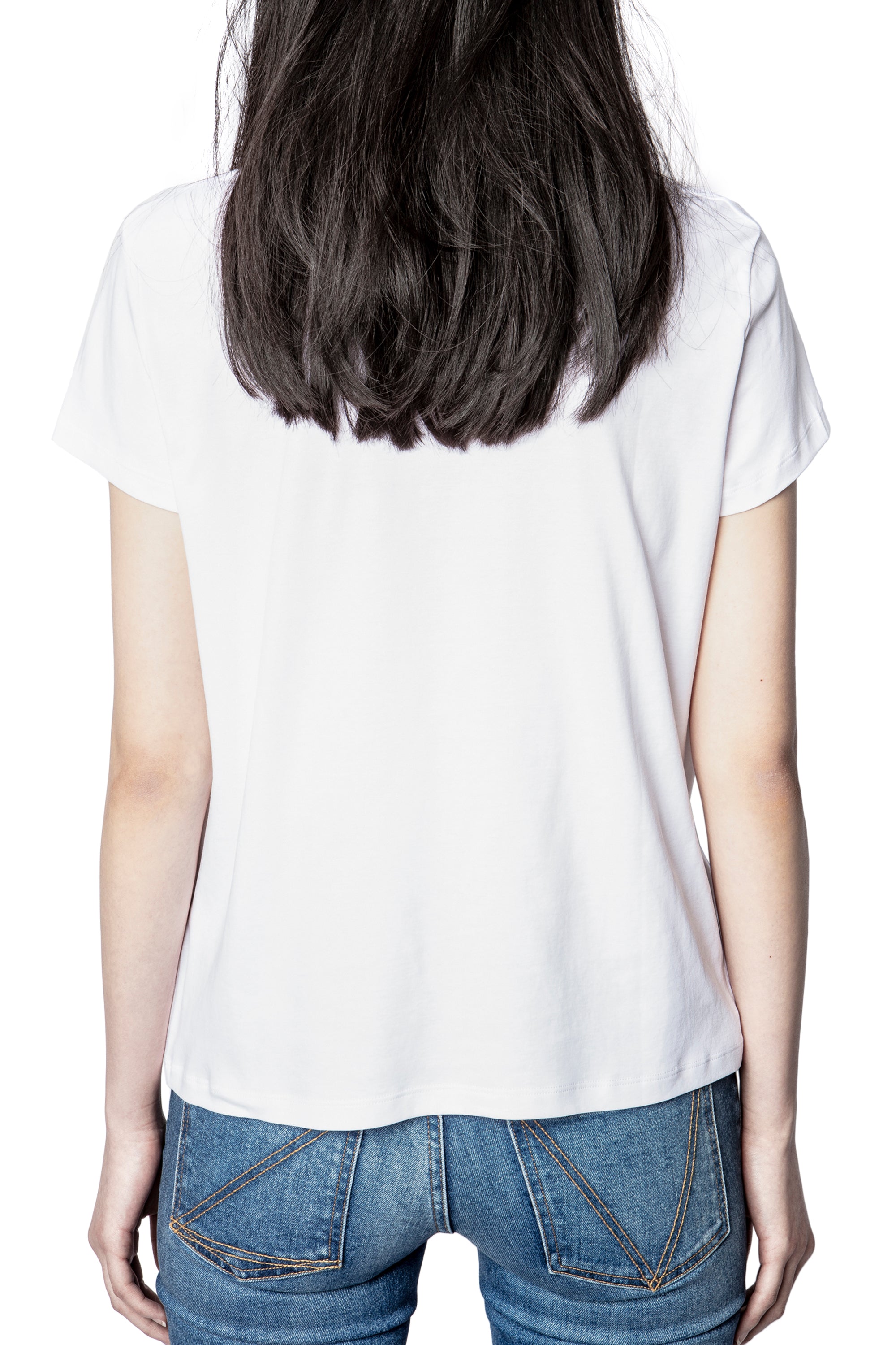 ZHORS LIGNE BLANC ZOE BLASON STRASS T-SHIRT COTO
