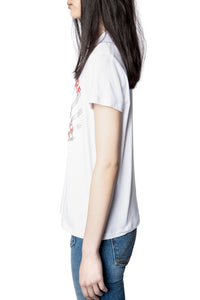 ZHORS LIGNE BLANC ZOE BLASON STRASS T-SHIRT COTO