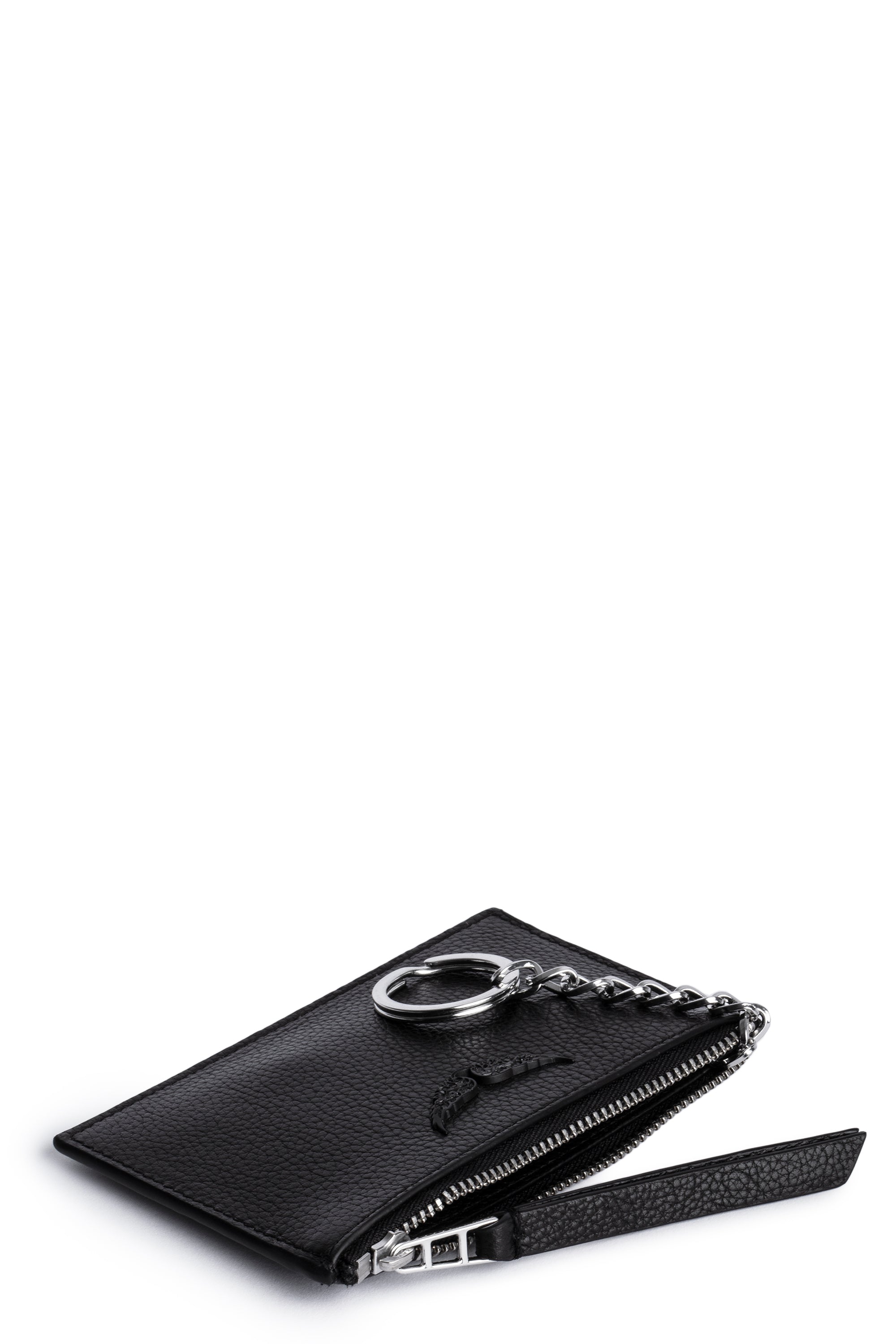 ZHORS LIGNE NOIR KEY POUCH GRAINED LEATHER