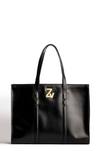 ZHORS BLACK LINE ZV INITIAL TOTE CALFSKIN