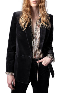 Veste Visko en velours - Gris
