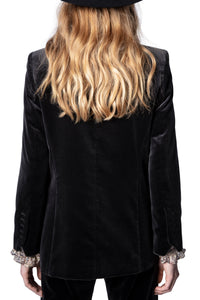 Veste Visko en velours - Gris