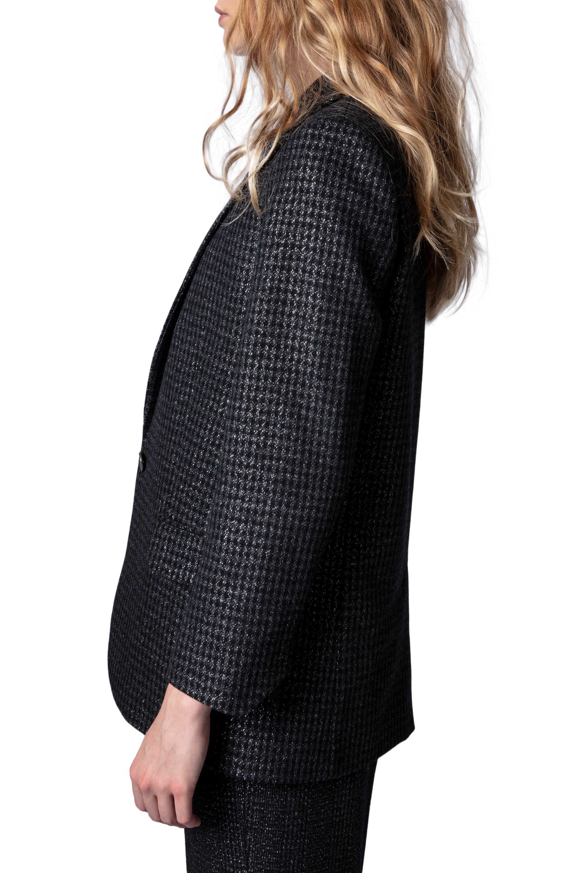 ZHORS LIGNE NOIR VIVA CHECK LUREX VESTE