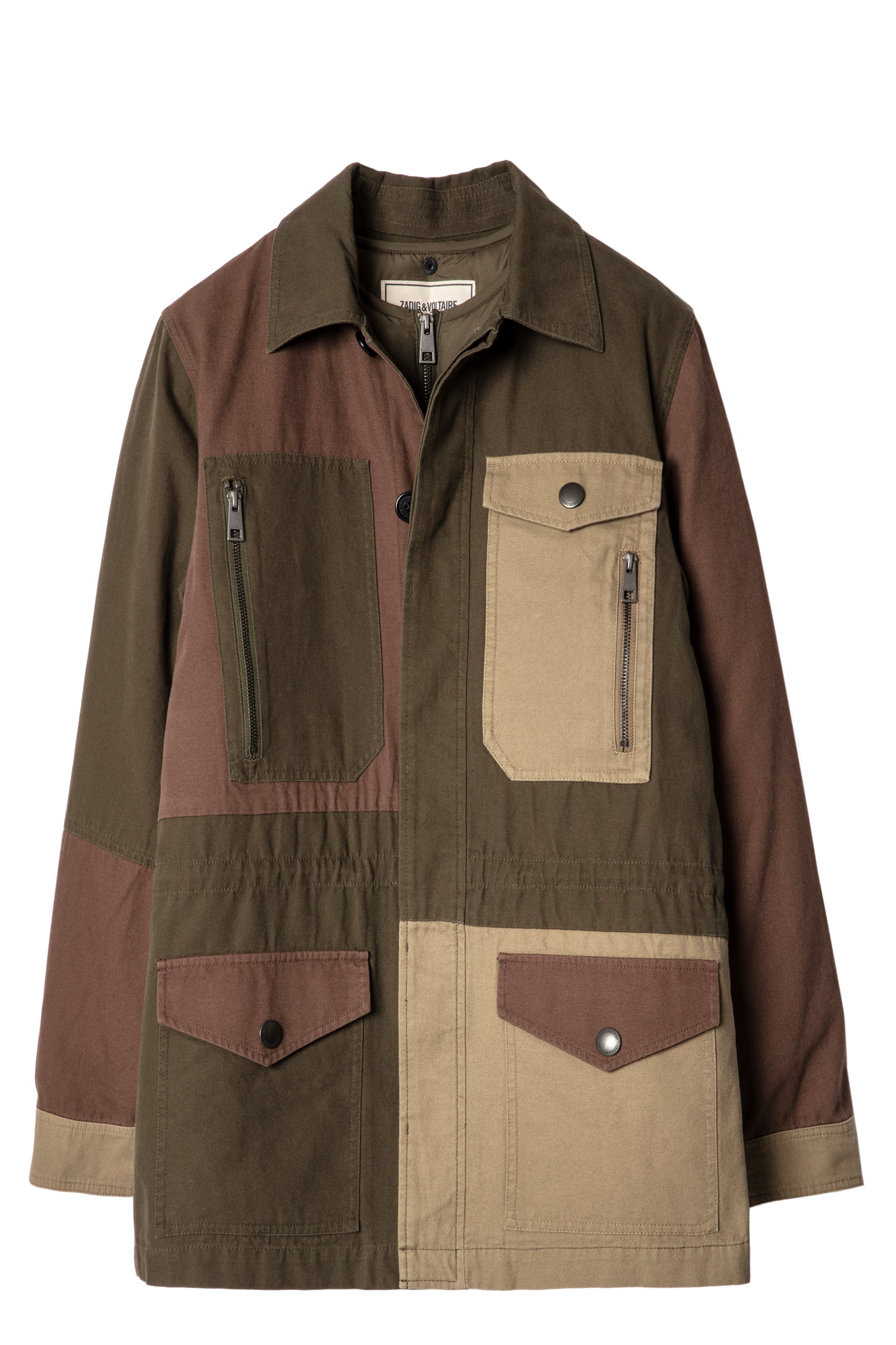 ZHORS LIGNE KAKI KIM PATCH PARKAS
