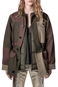 ZHORS LIGNE KAKI KIM PATCH PARKAS