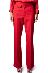 Pantalon Poetia en laine mélangée - Coquelicot