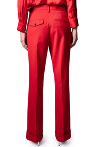 Pantalon Poetia en laine mélangée - Coquelicot