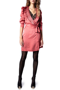 Robe en soie Rio Jac à logo " ZV" - Rose Tea