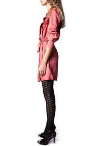 Robe en soie Rio Jac à logo " ZV" - Rose Tea