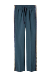 ZHORS LINE BLUE DE GRIS POMY CREPE TROUSERS