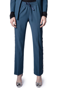ZHORS LINE BLUE DE GRIS POMY CREPE TROUSERS