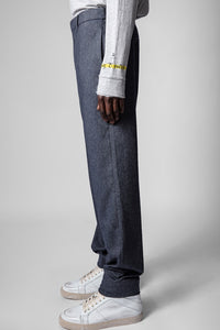 Pantalon Paris en laine mélangée - Encre