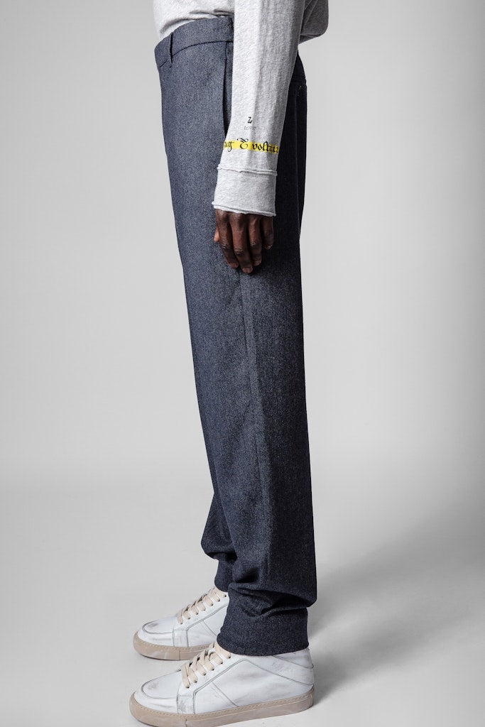 Pantalon Paris en laine mélangée - Encre