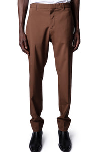ZHORS LIGNE MARRON PARIS WOOL TECH PANTALON