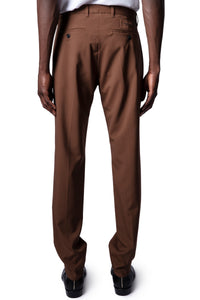 ZHORS LIGNE MARRON PARIS WOOL TECH PANTALON