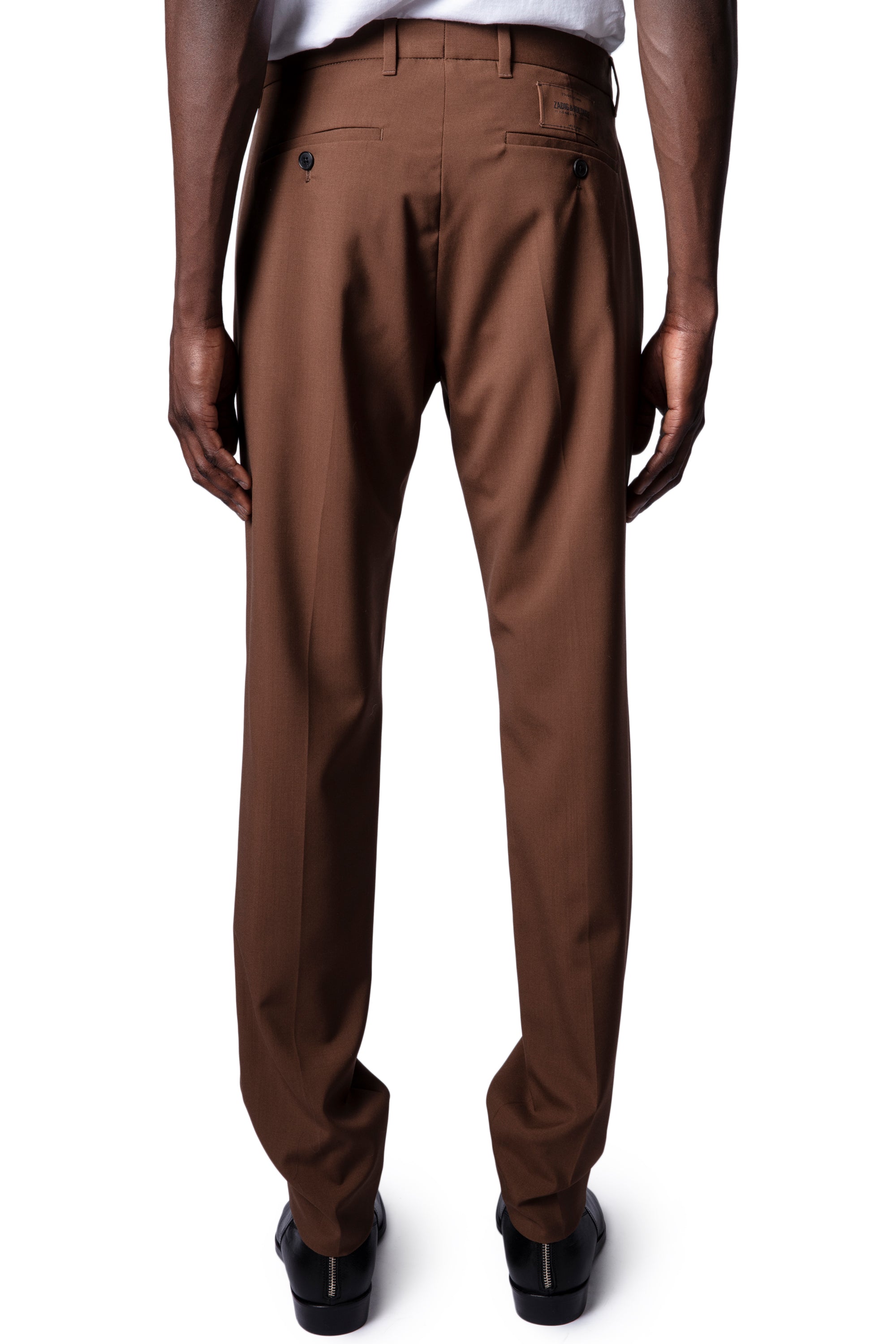 ZHORS LIGNE MARRON PARIS WOOL TECH PANTALON