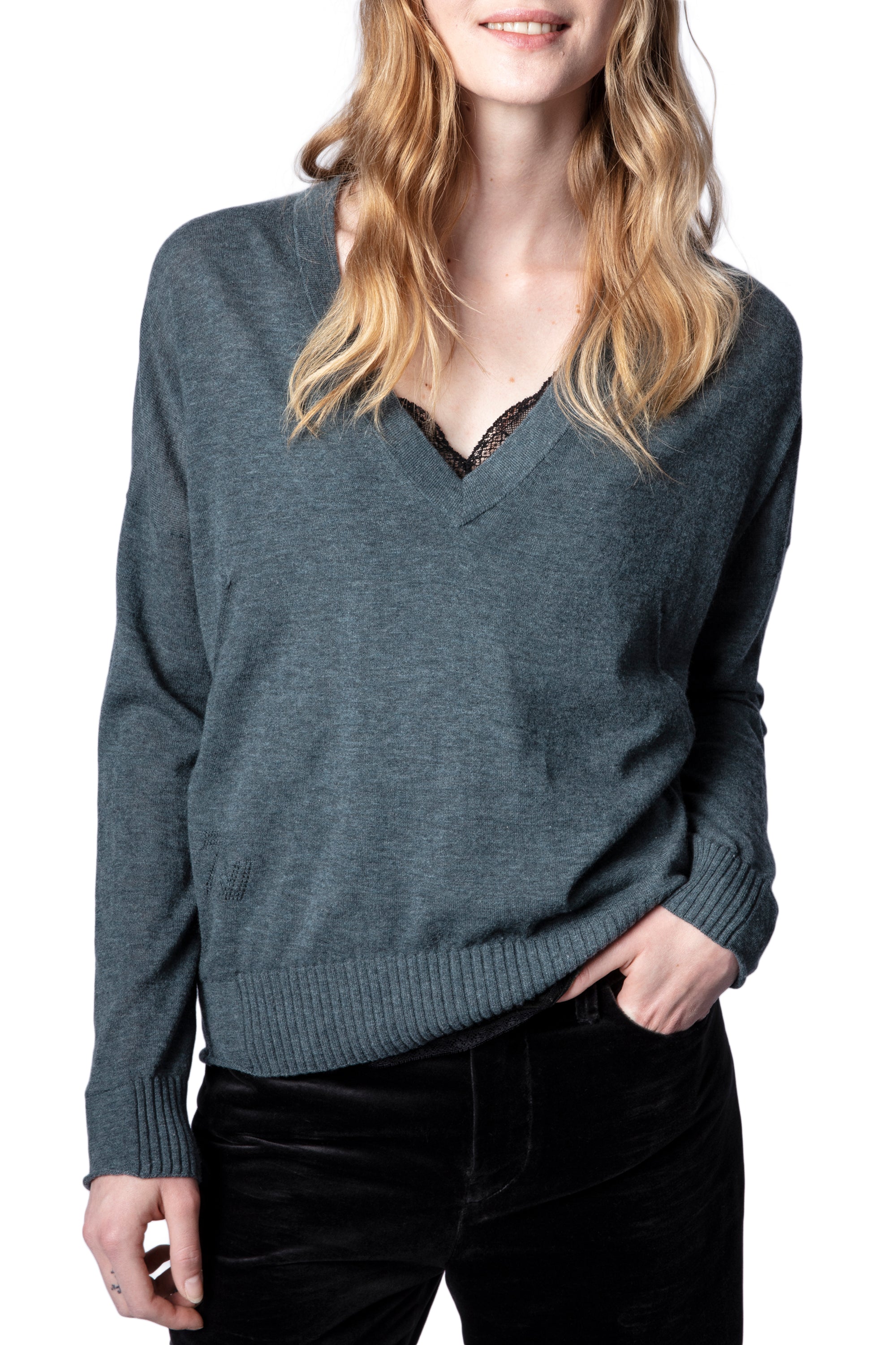Pull Brumy en cachemire - Bleu De Gris