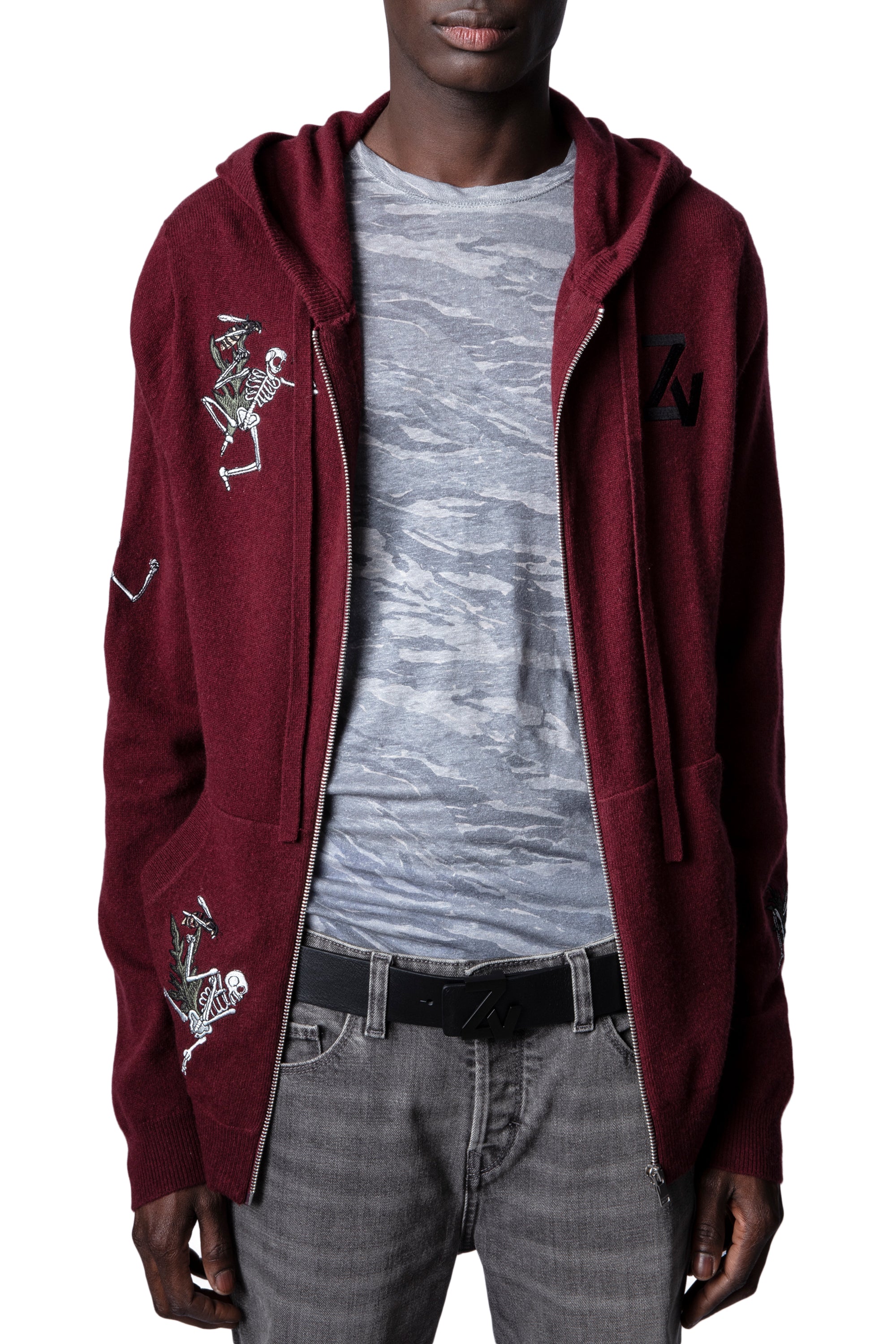 Sweat-shirt Clash en laine - Bordeaux